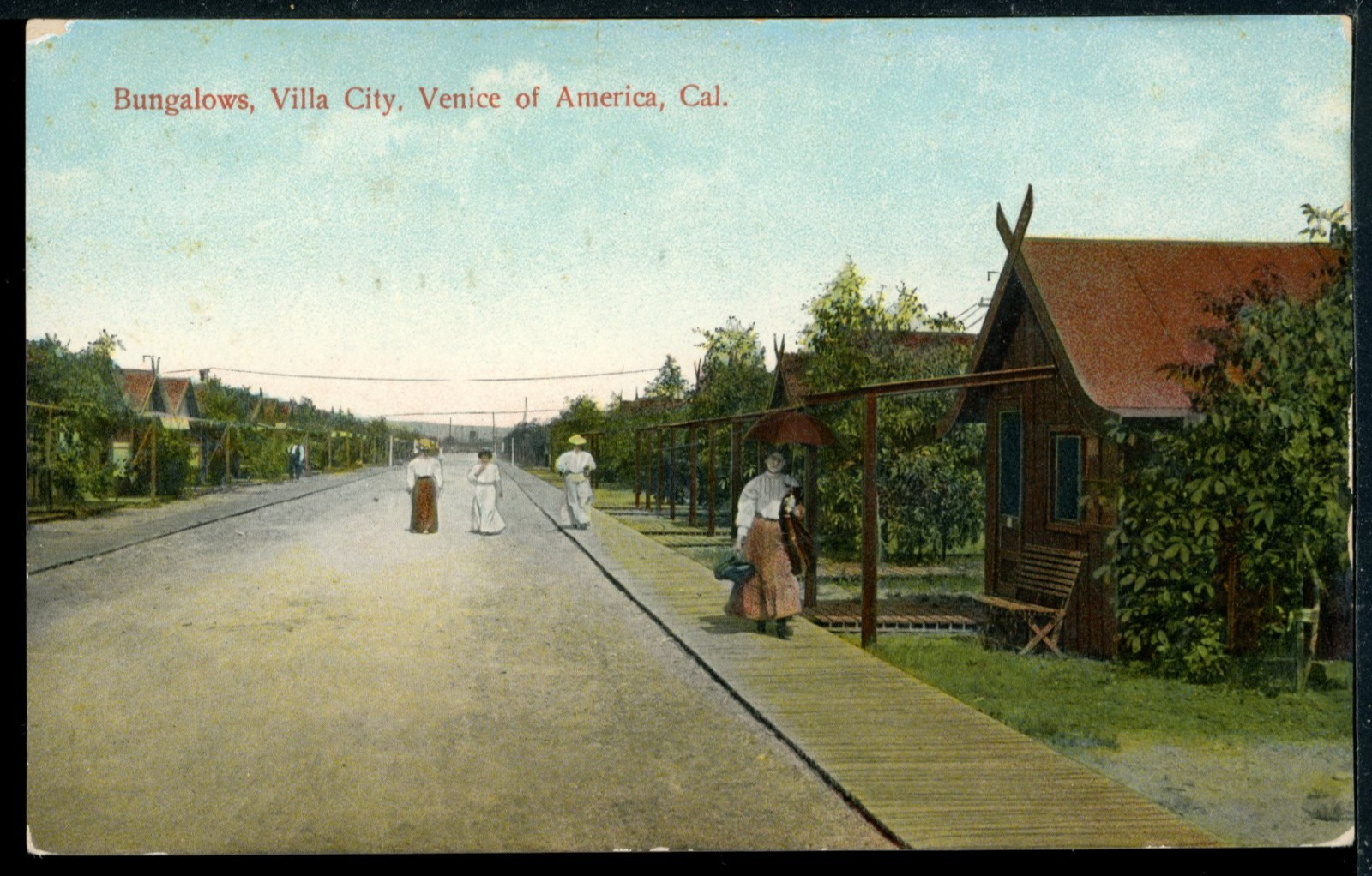 1908 Bungalows Villa City Venice of America California Historic Postcard A2583 1908 Bungalows Villa City Venice of America California Historic Postcard A2583