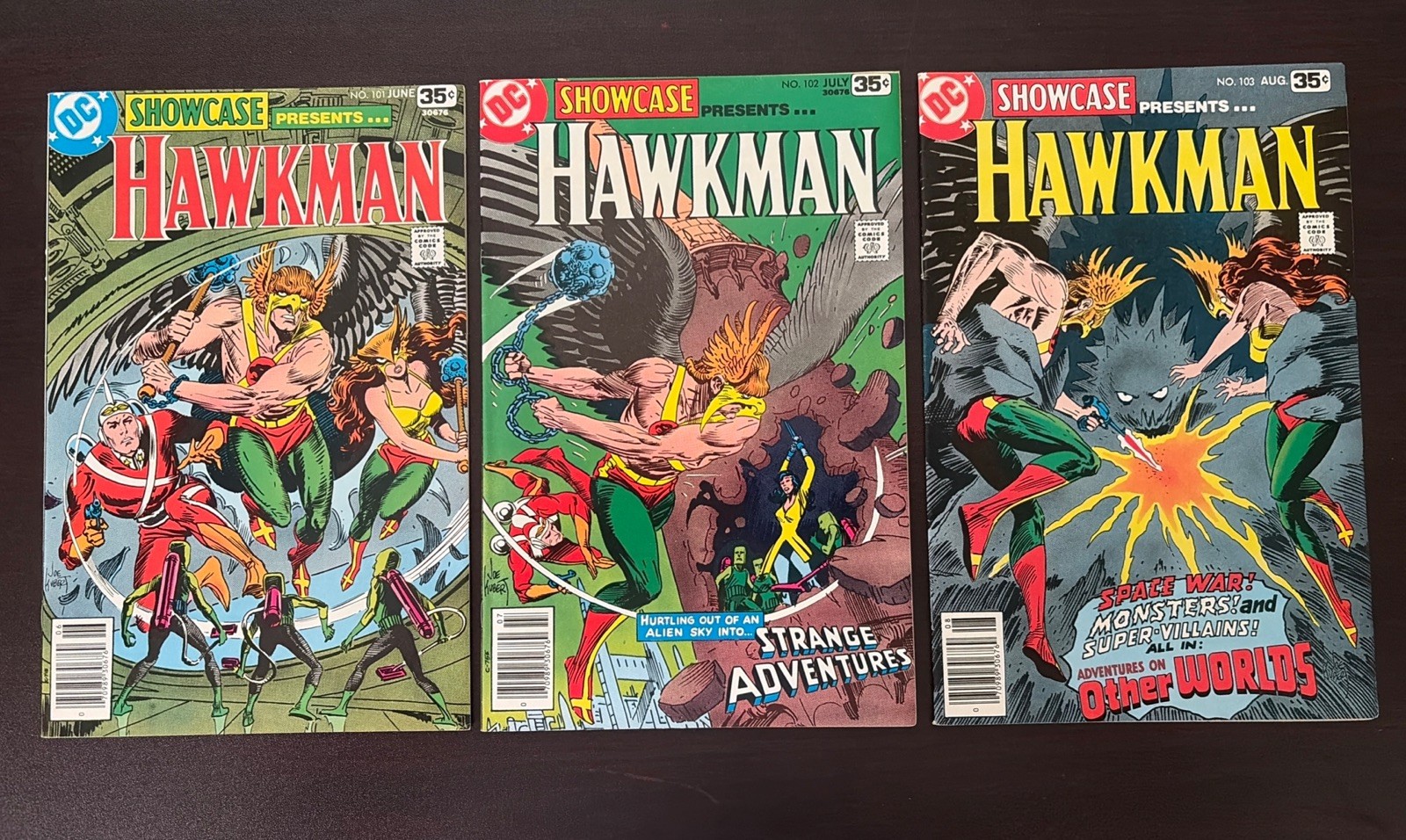Showcase Run 3 Hawkman #101-103 DC Comics 1977/78 $8 Ship Adam strange App