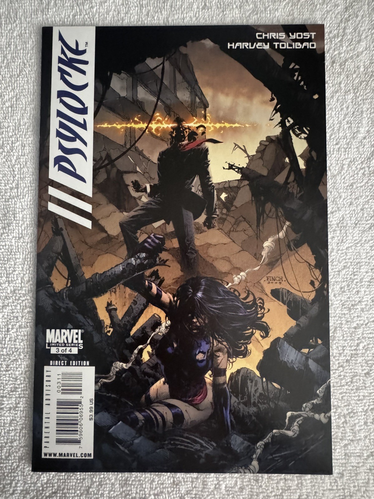 Psylocke #3 of 4 Marvel 2010 David Finch Cover Chris Yost X-Men Direct Edition Psylocke #3 of 4 Marvel 2010 David Finch Cover Chris Yost X-Men Direct Edition