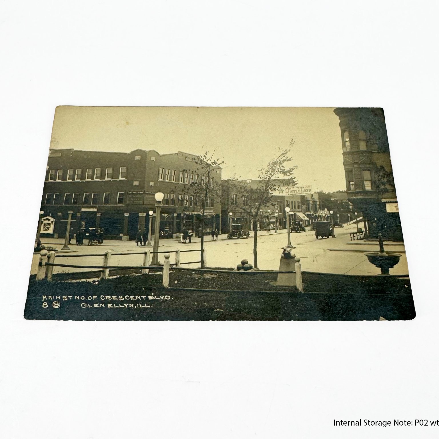 Vintage Postcard Main St Crescent Blvd Glen Ellyn Illinois H. B. Briggs