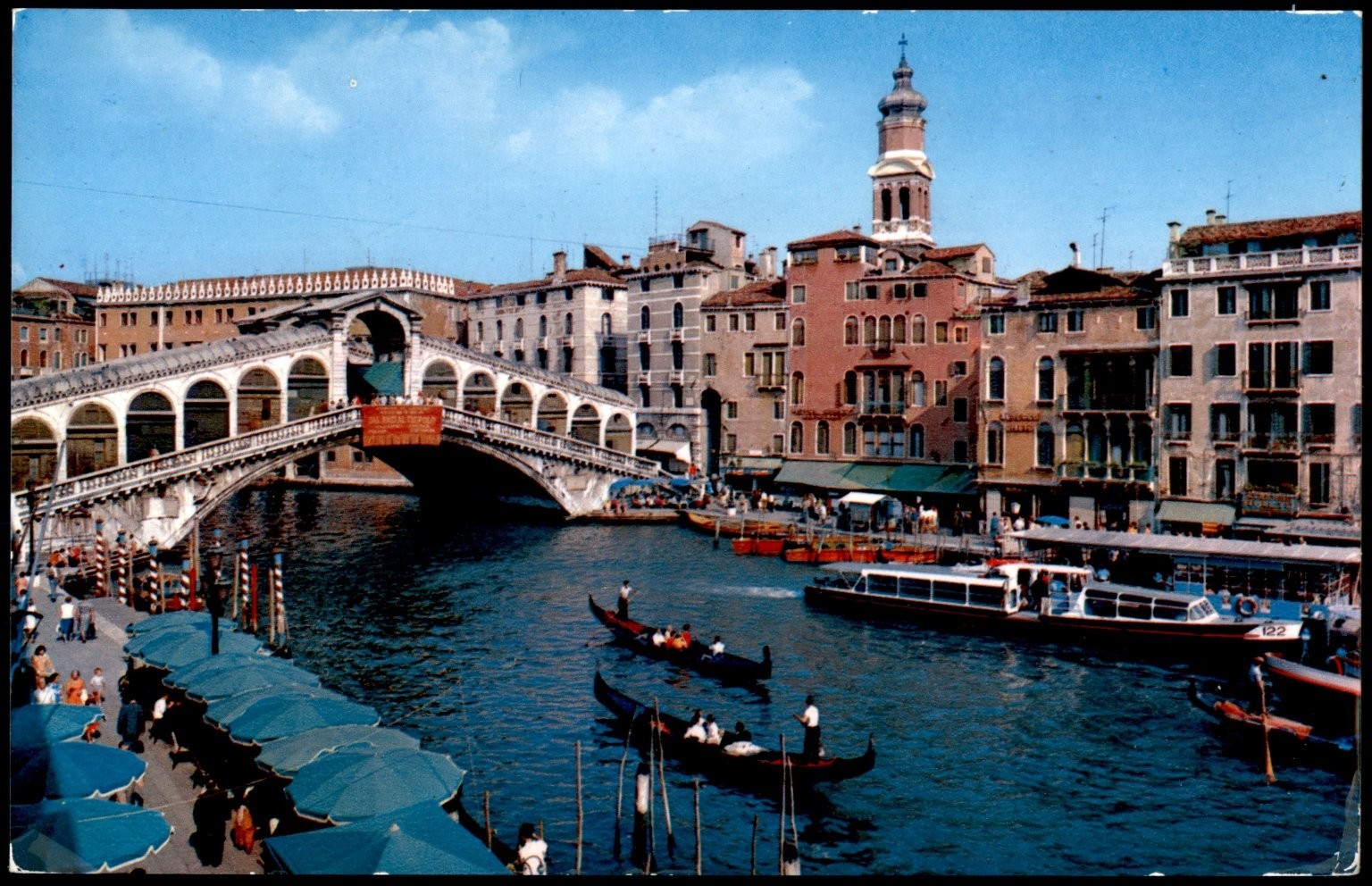 Vintage 1971 Venice Italy Rialto Bridge Grand Canal Photo Postcard Posted Vintage 1971 Venice Italy Rialto Bridge Grand Canal Photo Postcard Posted