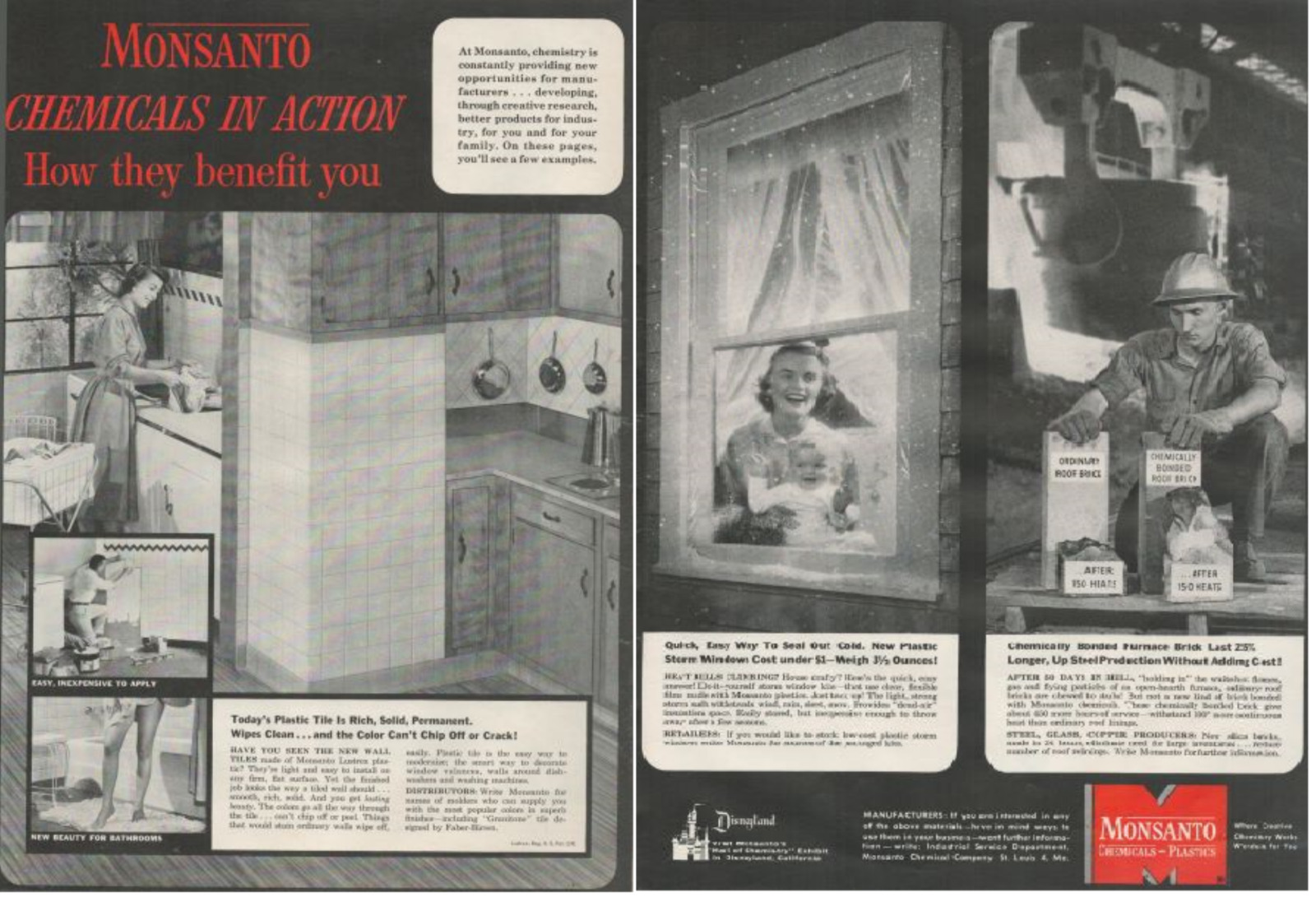 1955 Monsanto Chemicals In Action How They Benefit You Vintage Print Ad L20