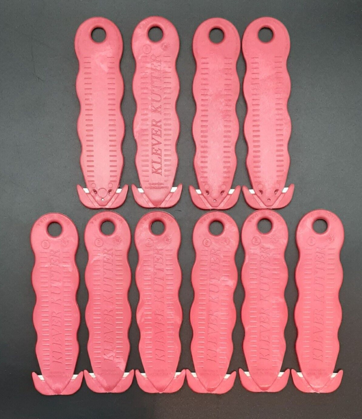 NEW, Set of 10 Red KLEVER KUTTER Safety Box Cutters
