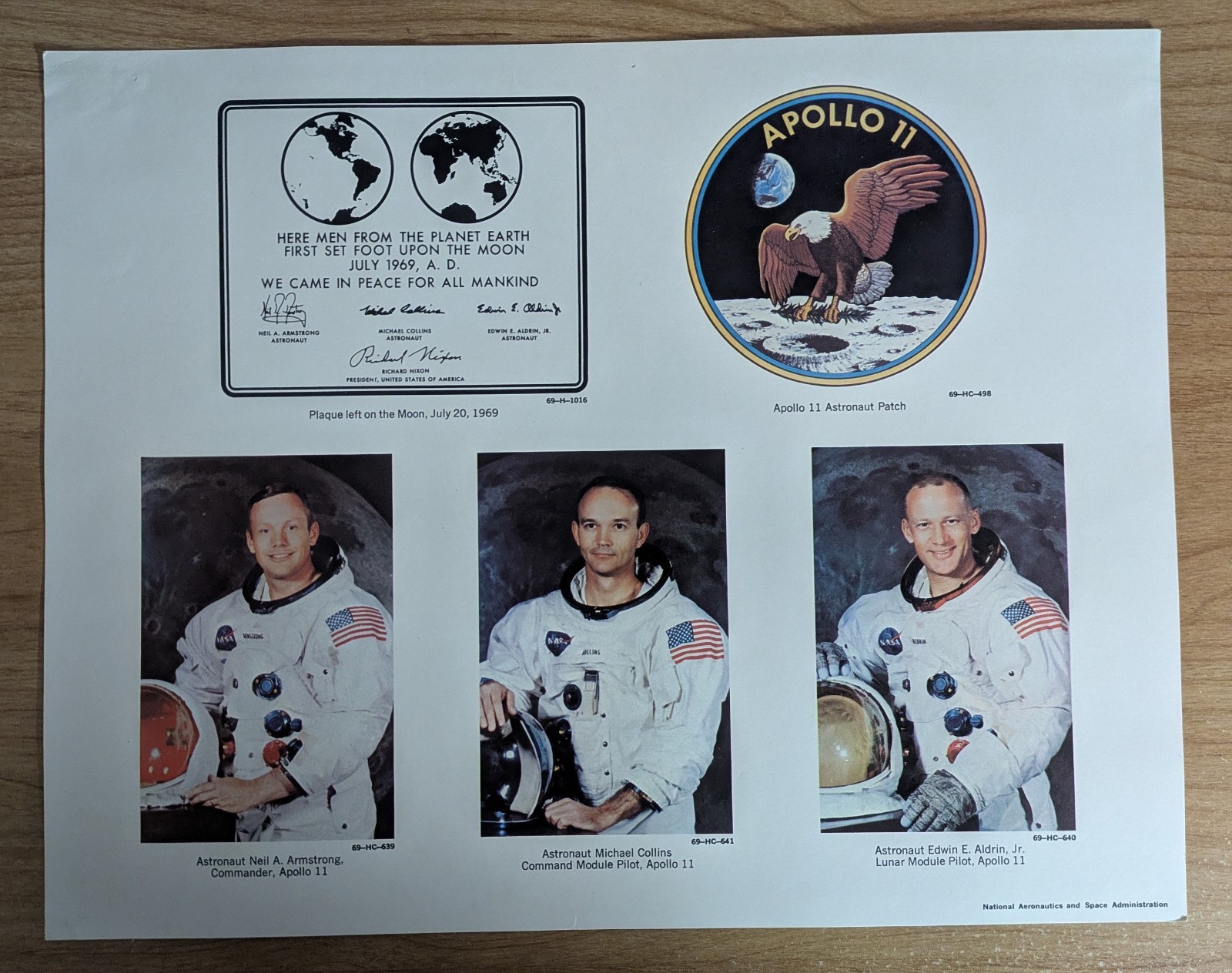 Apollo 11 - First Manned Lunar Landing - NASA Picture Set No. 4, 11x14 W/Mailer Apollo 11 - First Manned Lunar Landing - NASA Picture Set No. 4, 11x14 W/Mailer