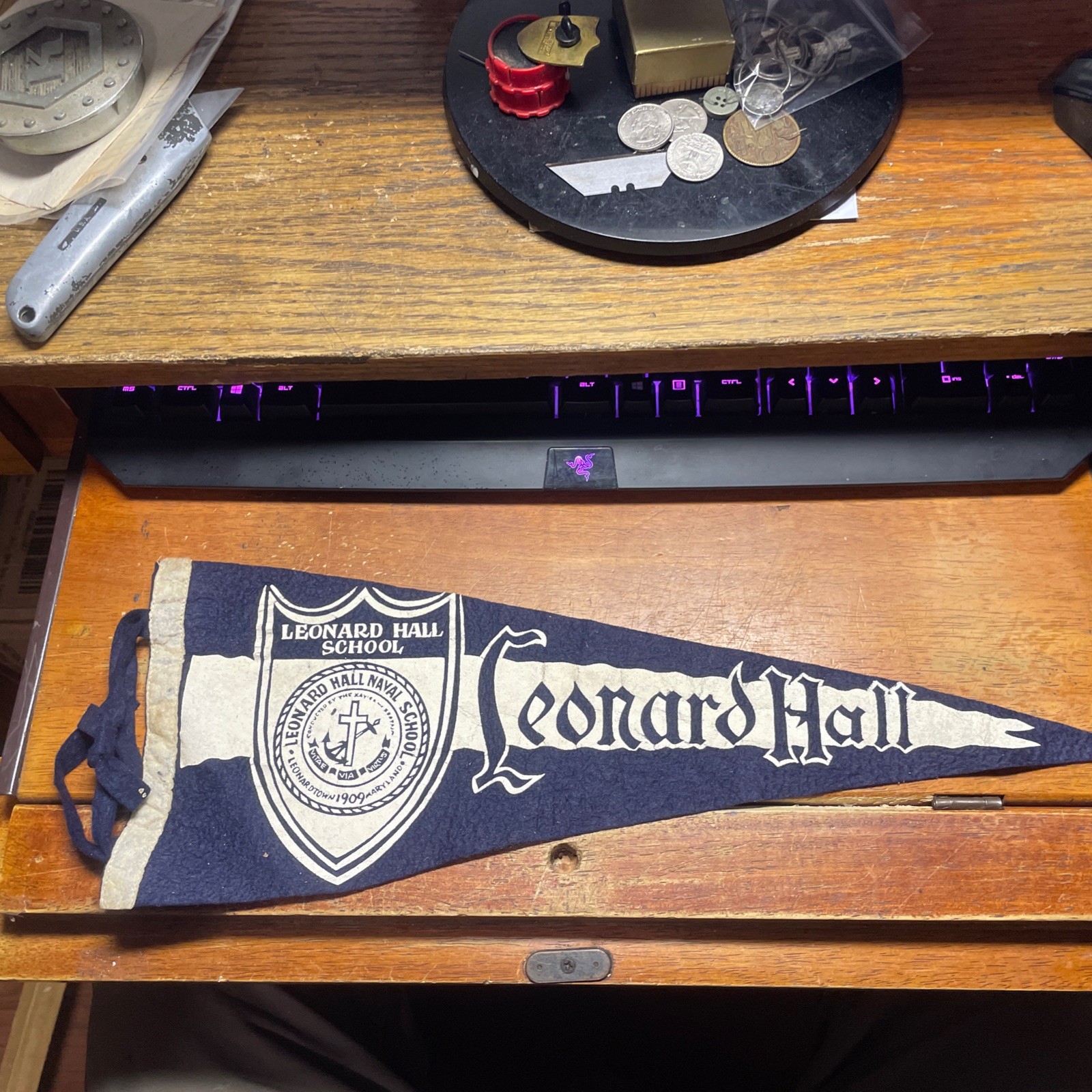 Vintage Leonard Hall Naval School Pendant 