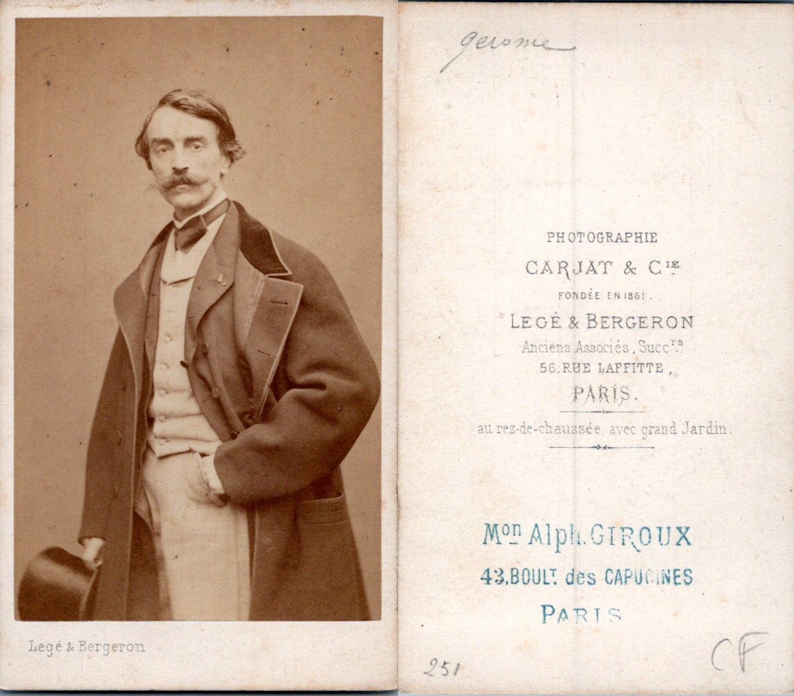 Carjat, Paris, Gérome, painter vintage albumen print. CDV CDV, print run