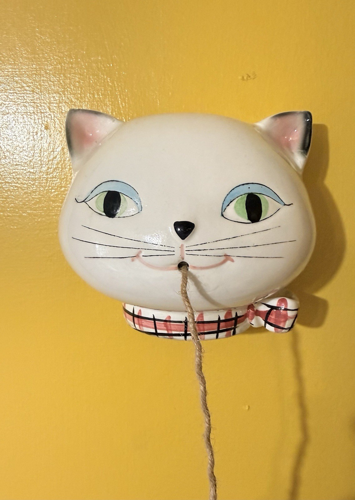 Vintage 1950s MCM Howard Holt Cozy Kitten String Holder Japan