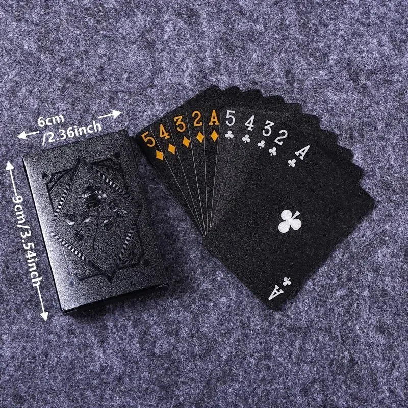 Diamond Waterproof Black Golden Cards Plastic Poker Playing HD Deck of Cards