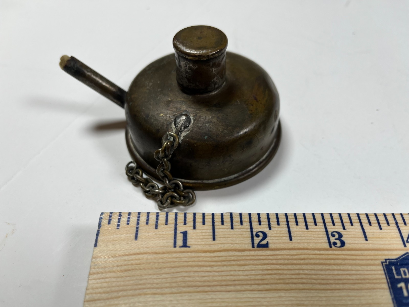 Antique Aged Brass Homemade Spirit Lamp About 4\