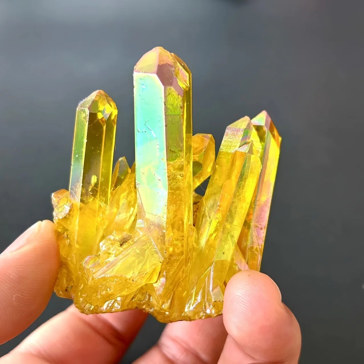 Healing Mineral Specimen Natural Aura Yellow Citrine Crystal Titanium Cluster US Healing Mineral Specimen Natural Aura Yellow Citrine Crystal Titanium Cluster US