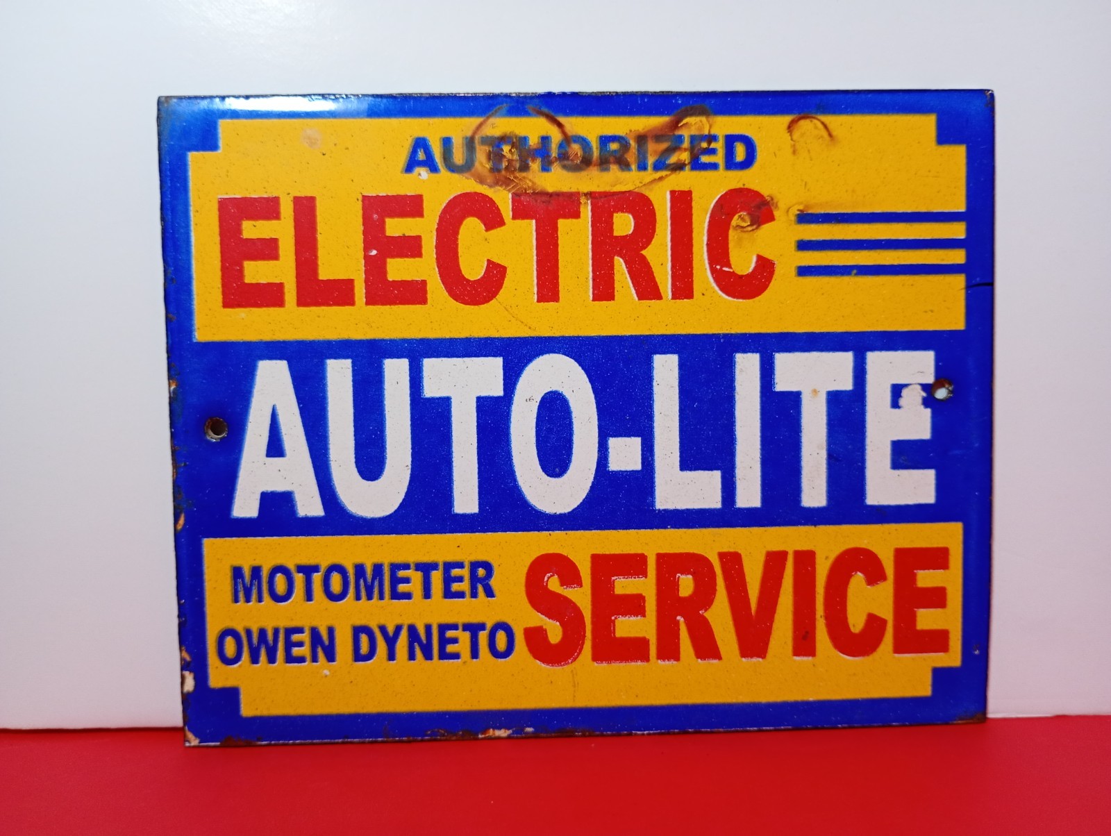 Vintage AUTO-LITE Porcelain Enamel Sign 6\ Vintage AUTO-LITE Porcelain Enamel Sign 6\