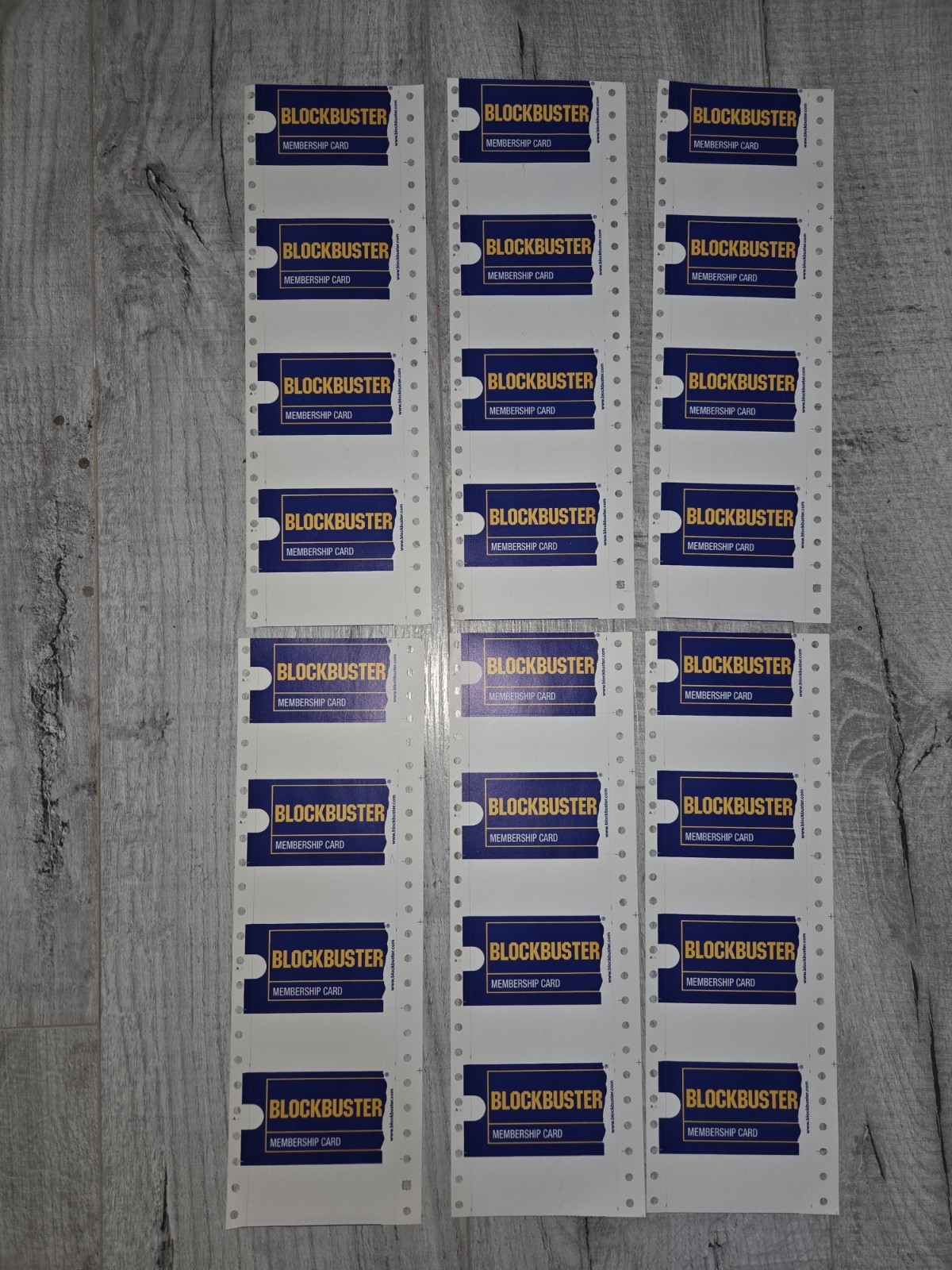 2007 UNUSED BLOCKBUSTER MEMBERSHIP CARD SHEETS Lot