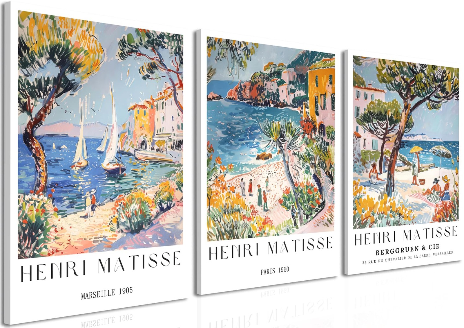 Henri Matisse Amalfi Coast Beach Wall Art Canvas 16x24 inch Framed