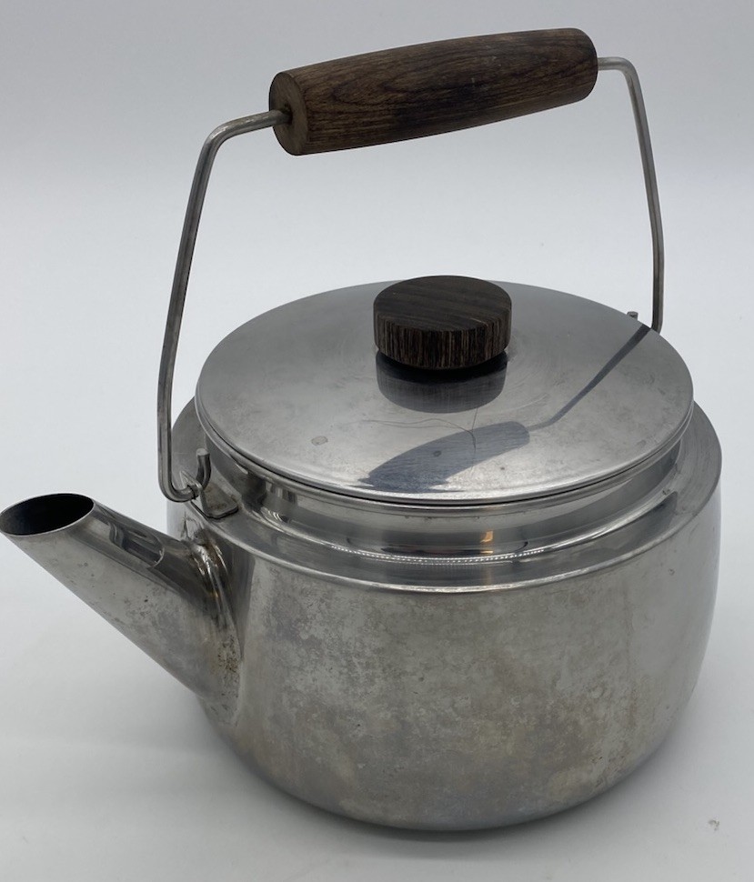 Vintage Farberware Stainless Steel Wood Handle 3qt Teapot Kettle