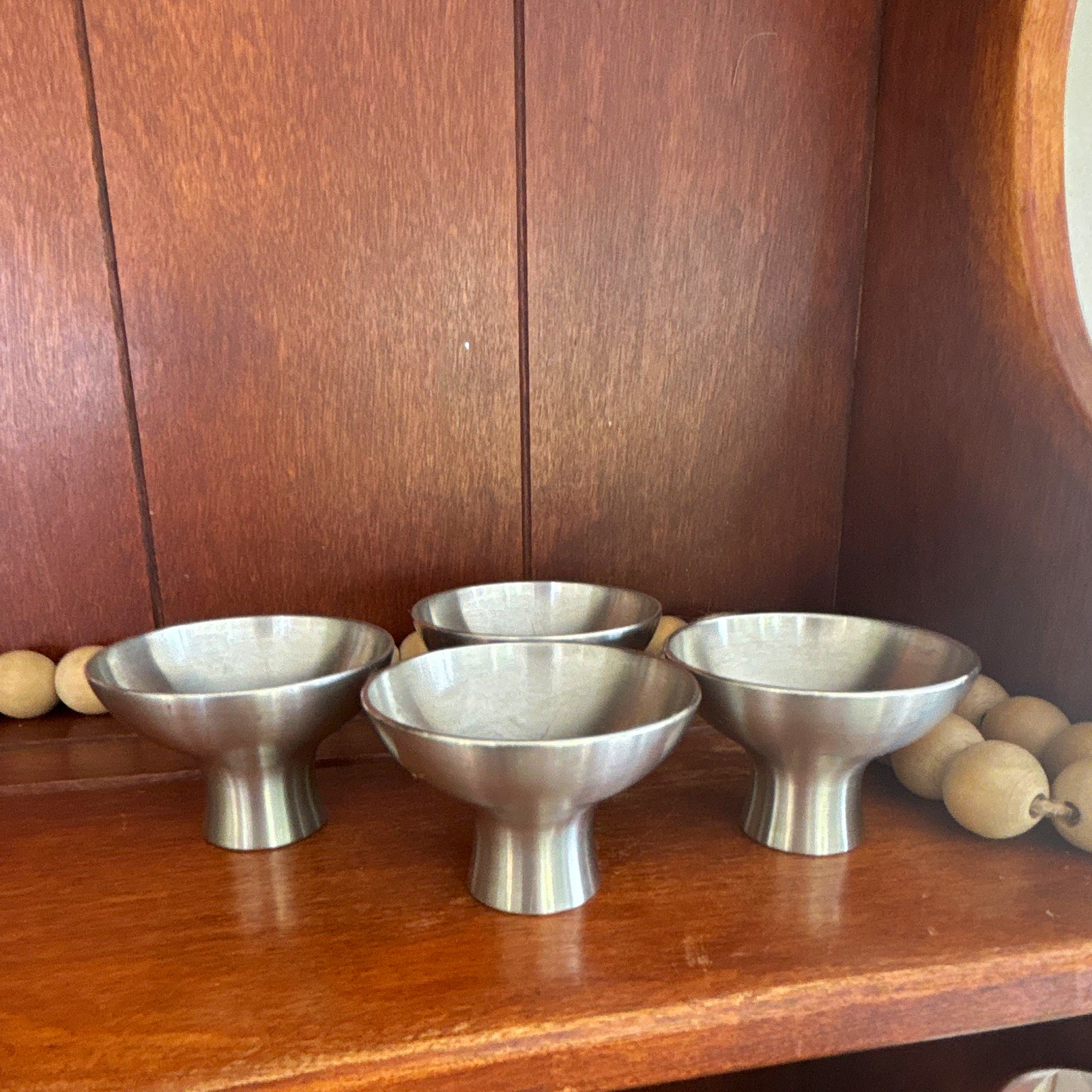 Set of 4 vintage Selangor pewter saki cups. All stamped. Made in Mylasia. Set of 4 vintage Selangor pewter saki cups. All stamped. Made in Mylasia.