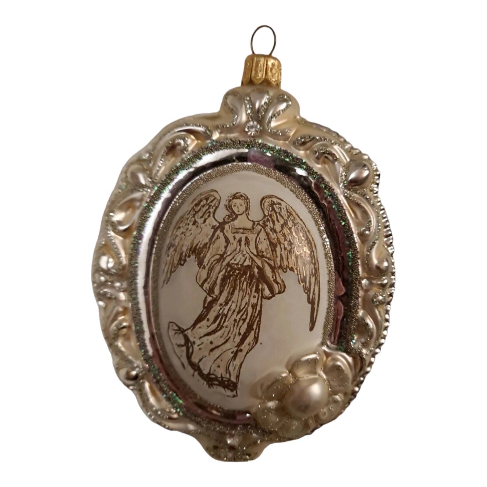 Dillard's Trimmings Angel Handcrafted Christmas Glass Ornament Treasured Heirloo