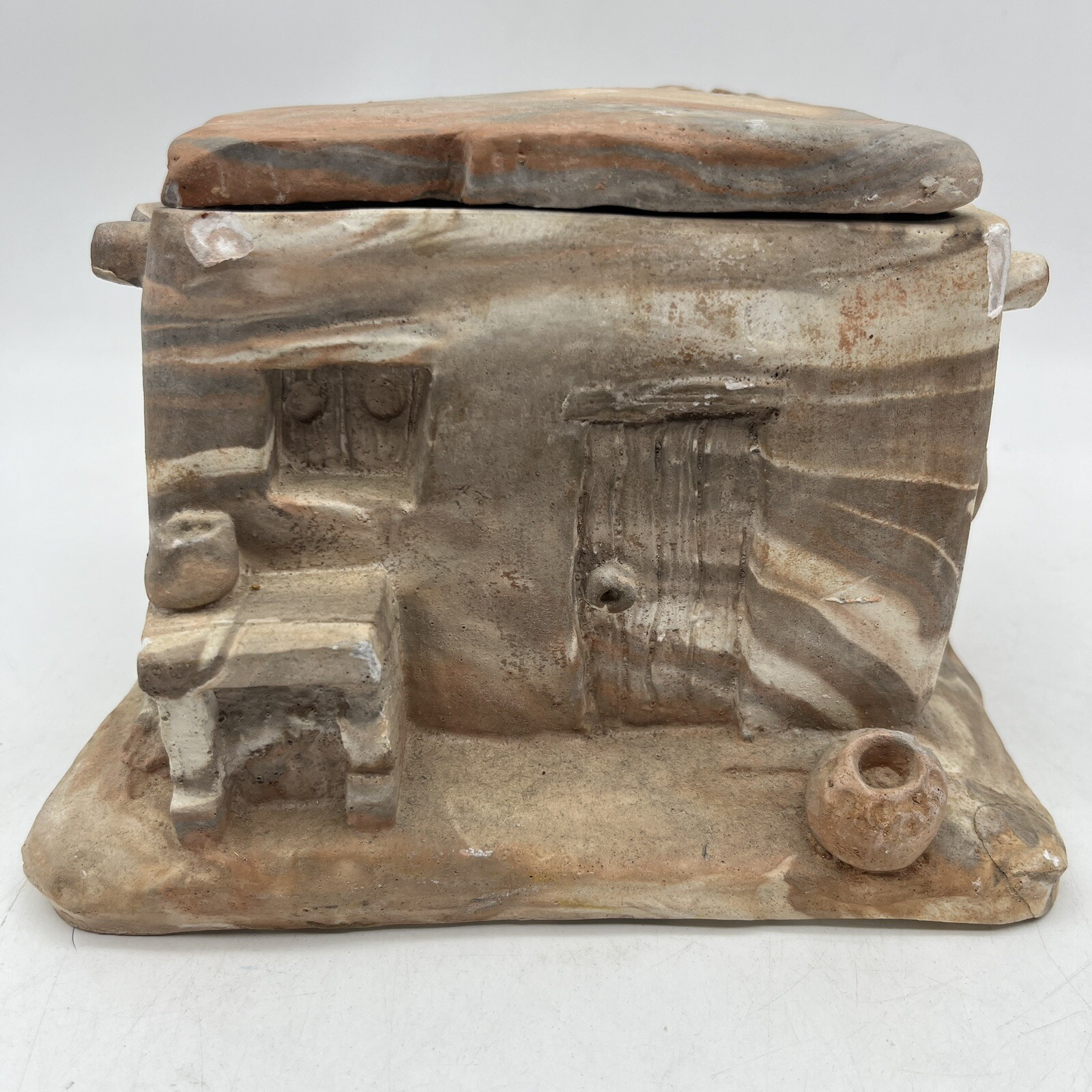 Vintage Martin Cantu Adobe Pottery Signed Statute Southwestern Indigenous Art *