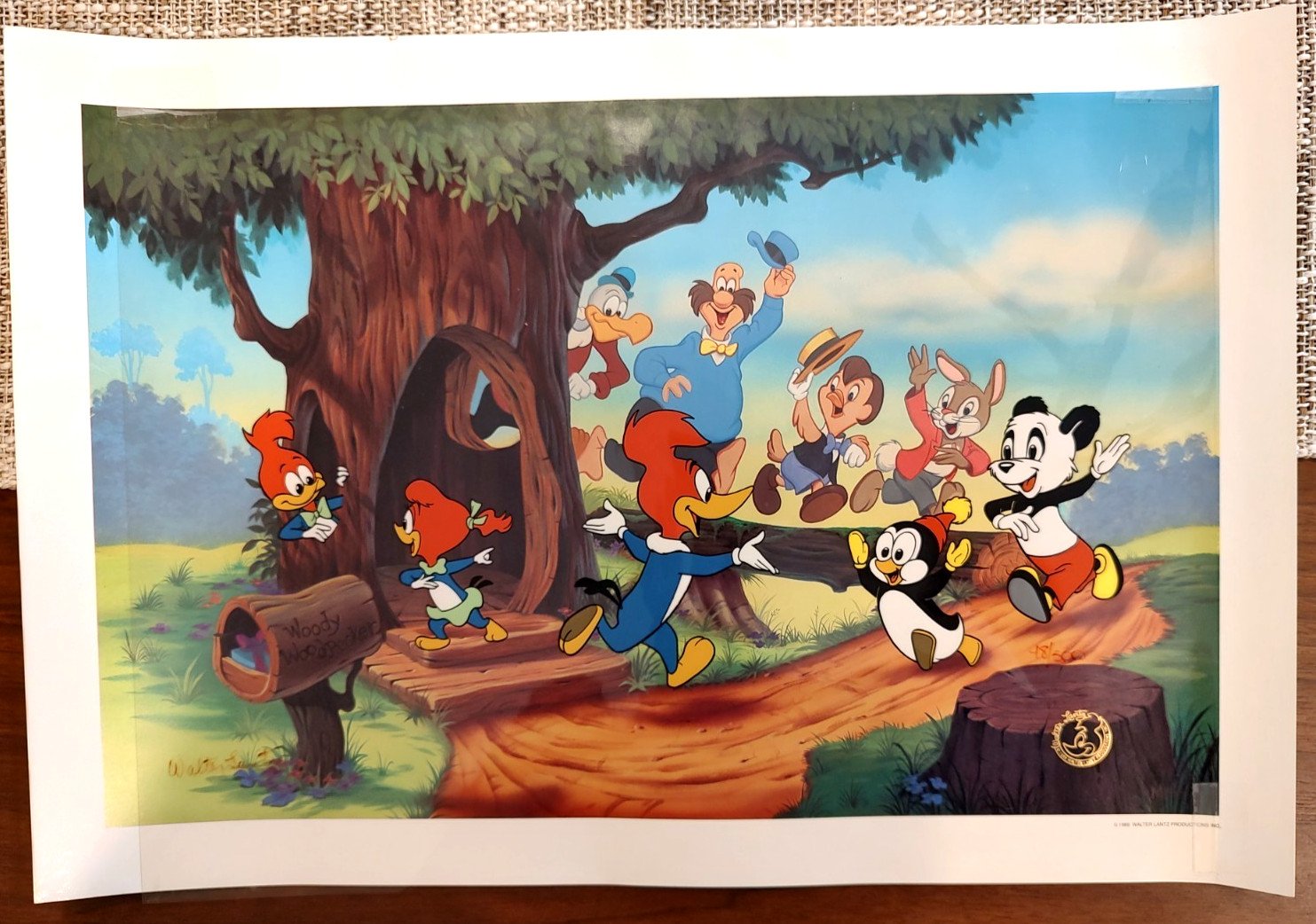 Walter Lantz Signed Woody Woodpecker & Friends Hand-Painted Cel 1989 48/500