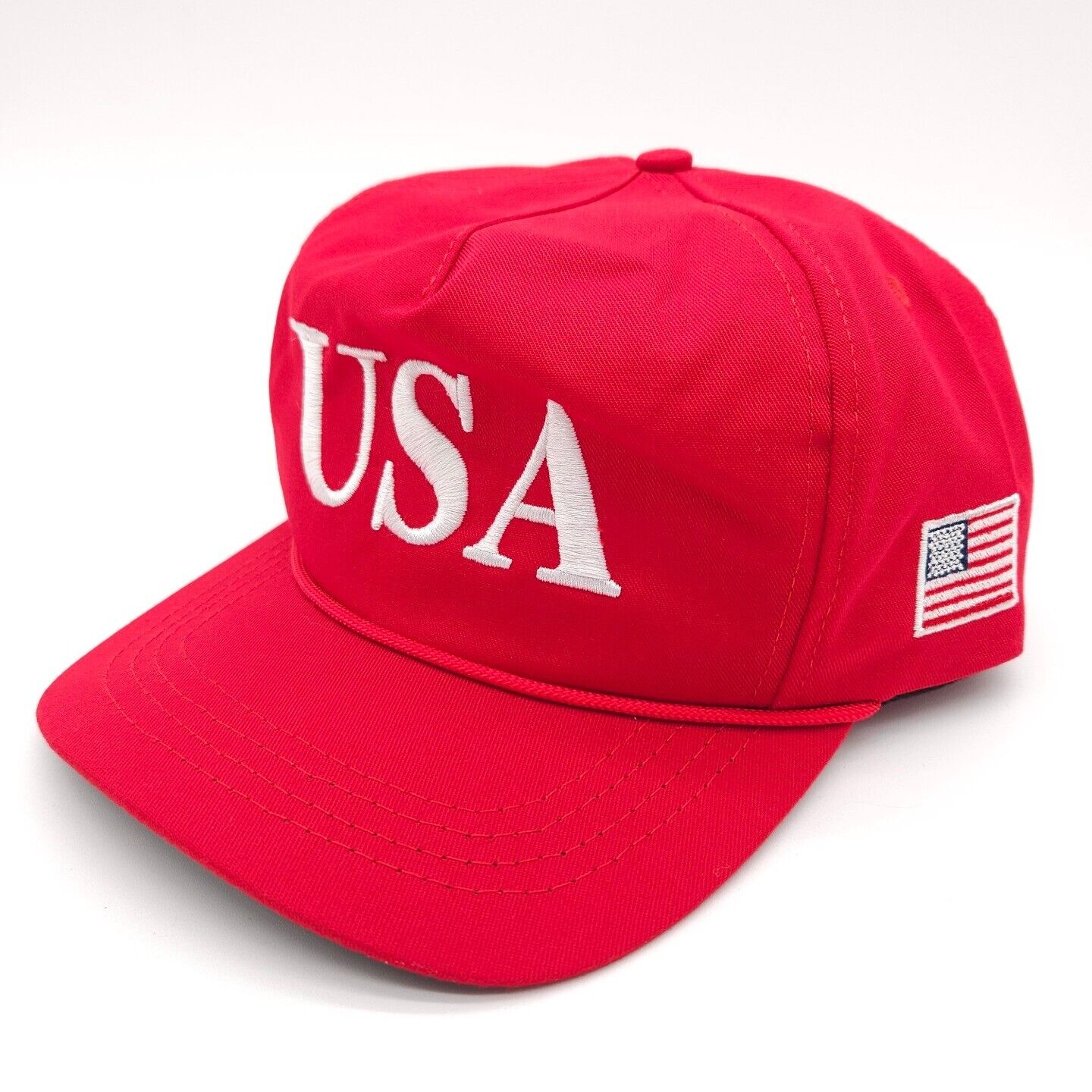Cali Fame Donald Trump USA Rope Hat Ball Cap 45 Thank You Tour Official MAGA Red