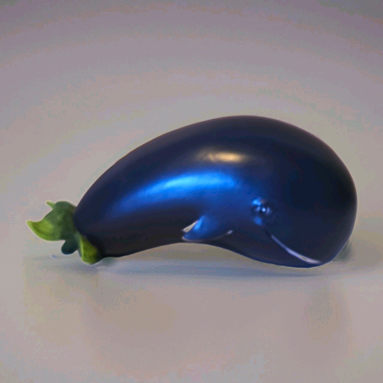 Enesco Home Grown Eggplant Whale Figurine 4022973 Rare Retired Vegetable Animal