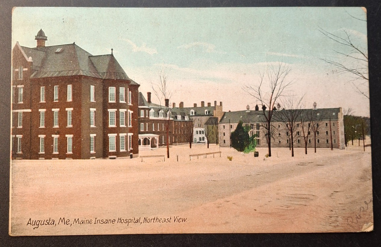 Augusta Maine Postcard Maine Insane Hospital Northeast View 1907