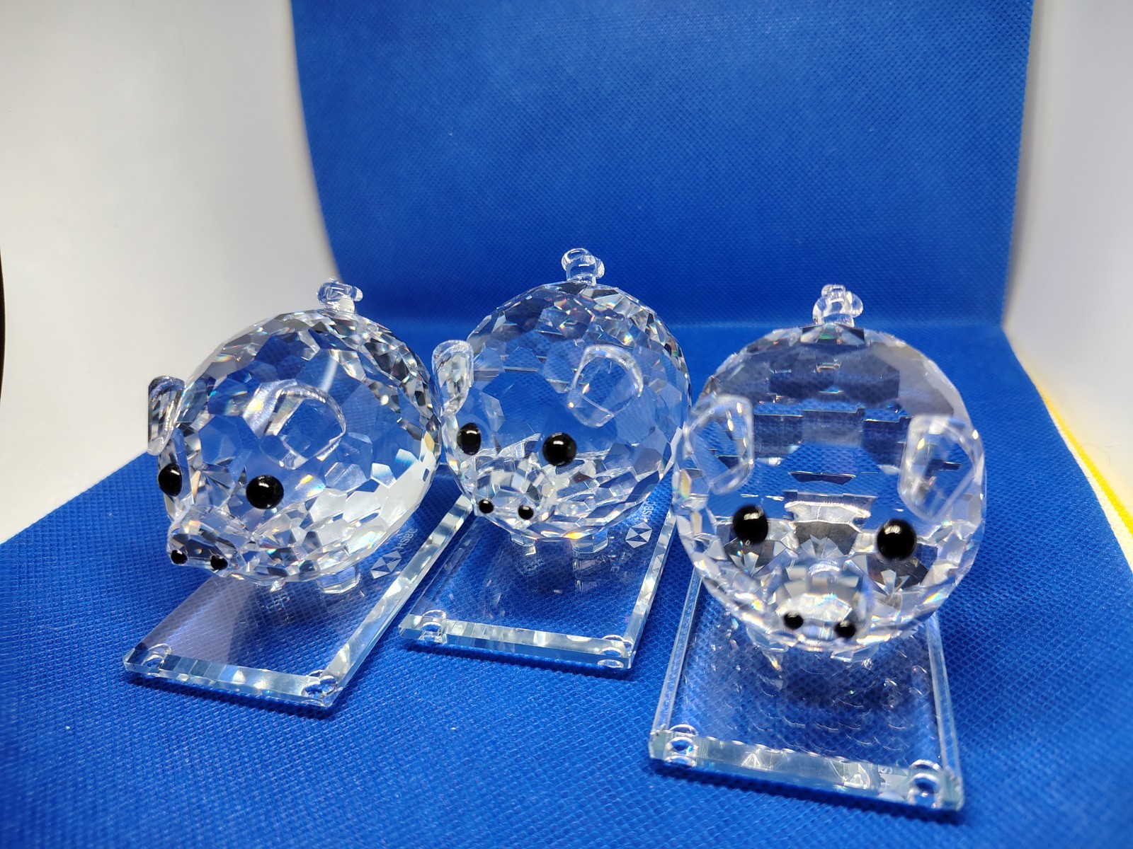 Terroy HSBC Crystal Pig Figurines Lot of 3 w/ Boxes & Certificate (0104)