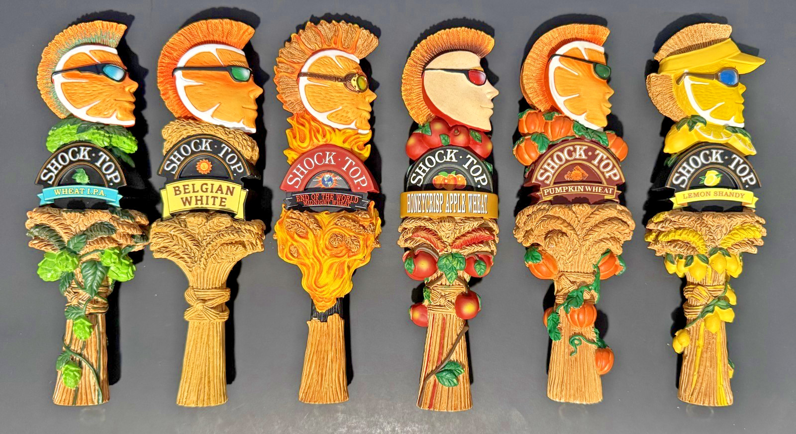 Collection of Six Shock Top Beer Tap Handles - Lot of 6