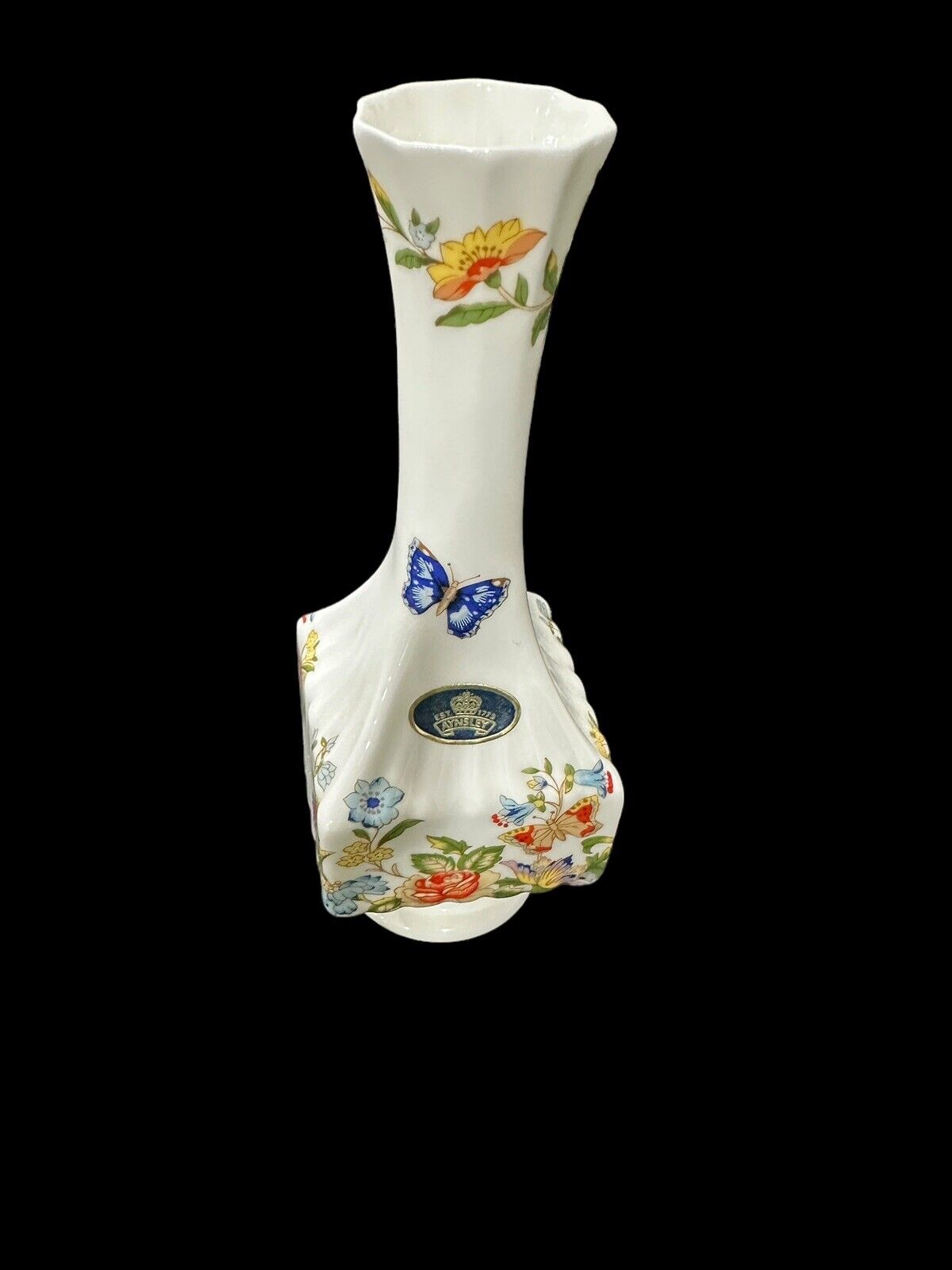 Aynsley Made In England Bud Vase Cottage Garden Fine Bone _ Floral Vintage