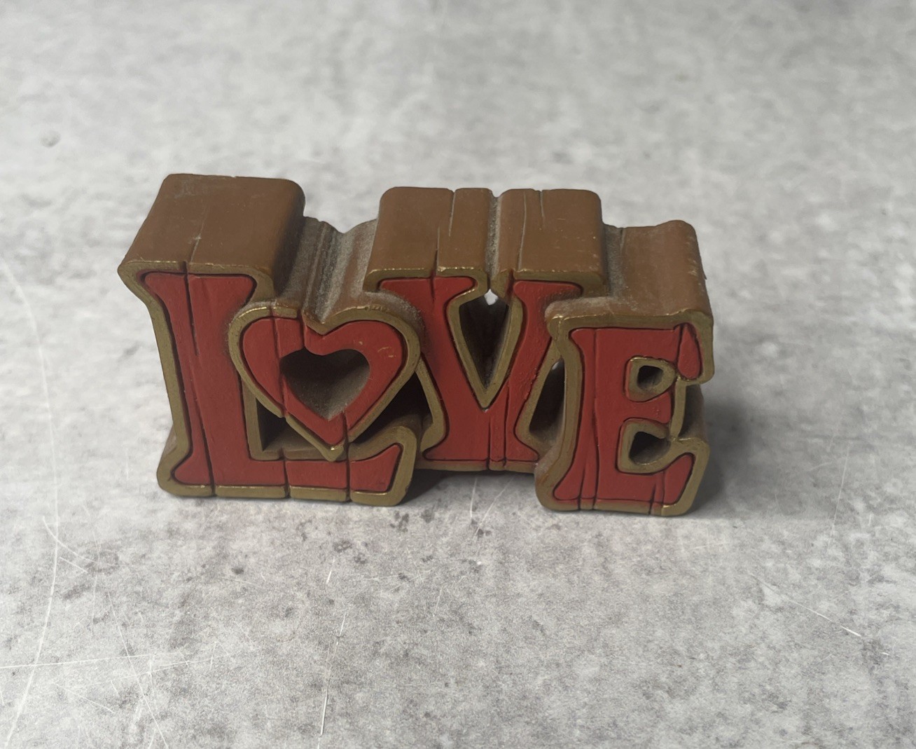 Vintage “LOVE” hallmark 1979 Faux Woodgrain Valentine Merry Miniatures