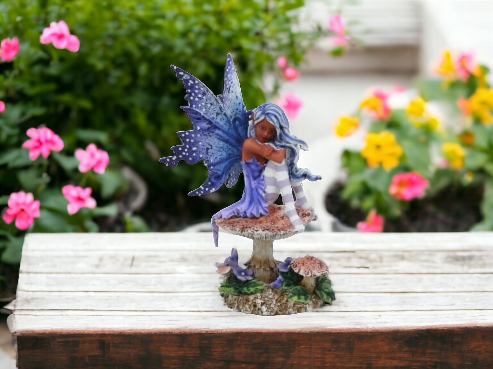 Ebros Amy Brown Art Gothic Violet Tribal Ebony Fairy Collectible Statue 6.9