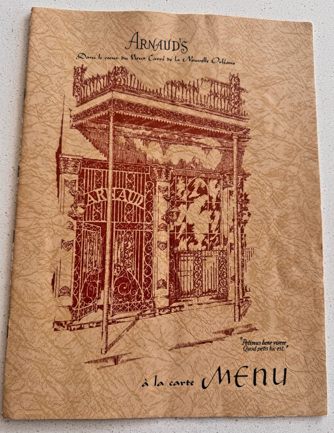 Vintage 1950s 60s Arnaud's New Orleans Restaurant Menu French Quarter LA