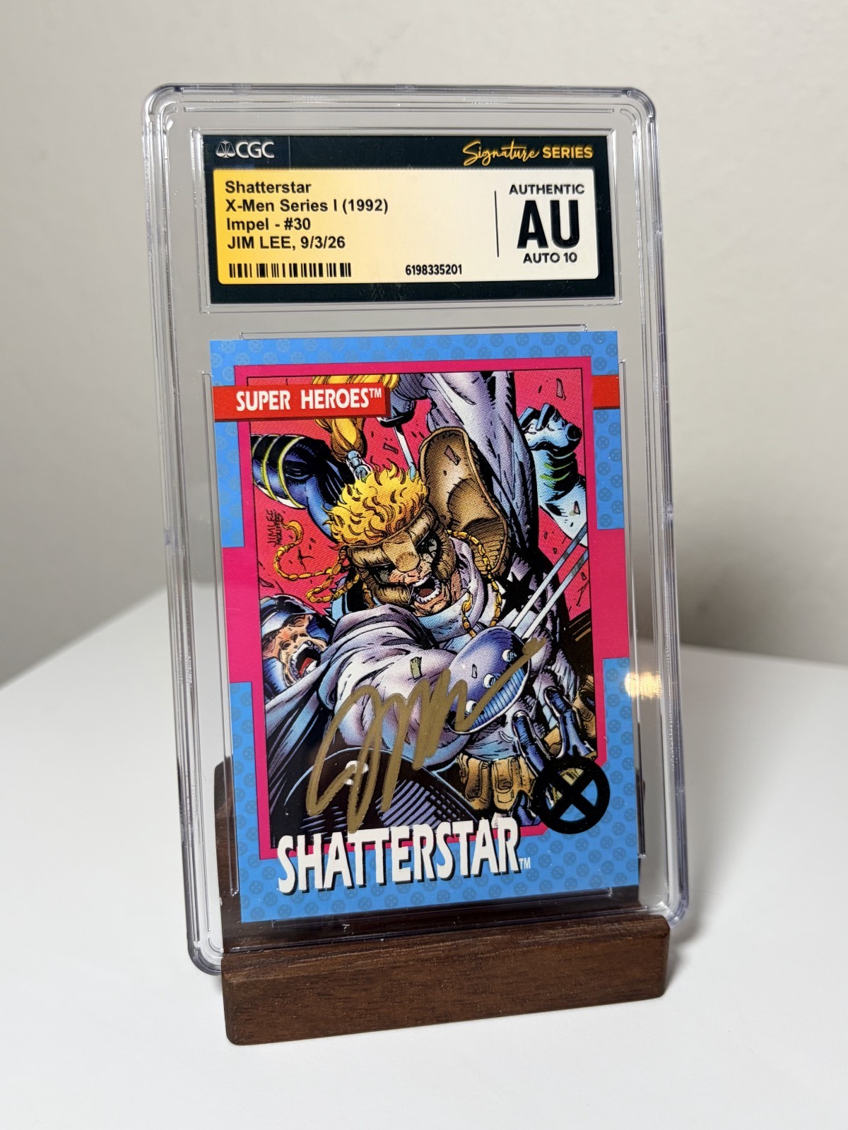 1992 Impel Marvel X-Men Shatterstar #30 Jim Lee Signed CGC JSA Auto 10