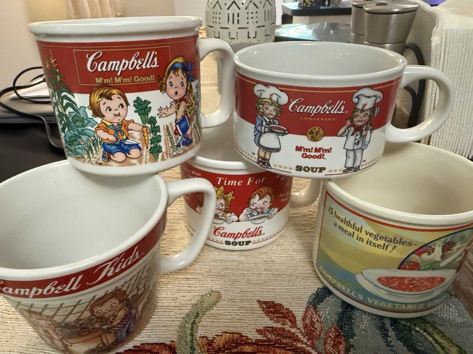 Campbell Soup Vintage Coffee Mugs Entire Set In Great Condition