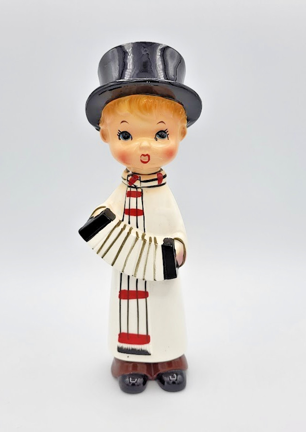 DAMAGED Vtg Christmas Capri Creations Japan Choir Boy with Accordion Figure