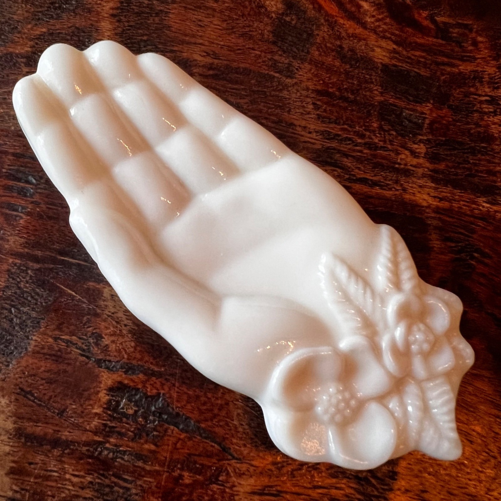 Vintage Avon Milk Glass Hand Dish 6\