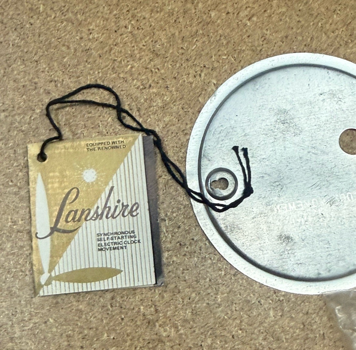 Lanshire Nos New  Vintage Electric Clock Motor Plate