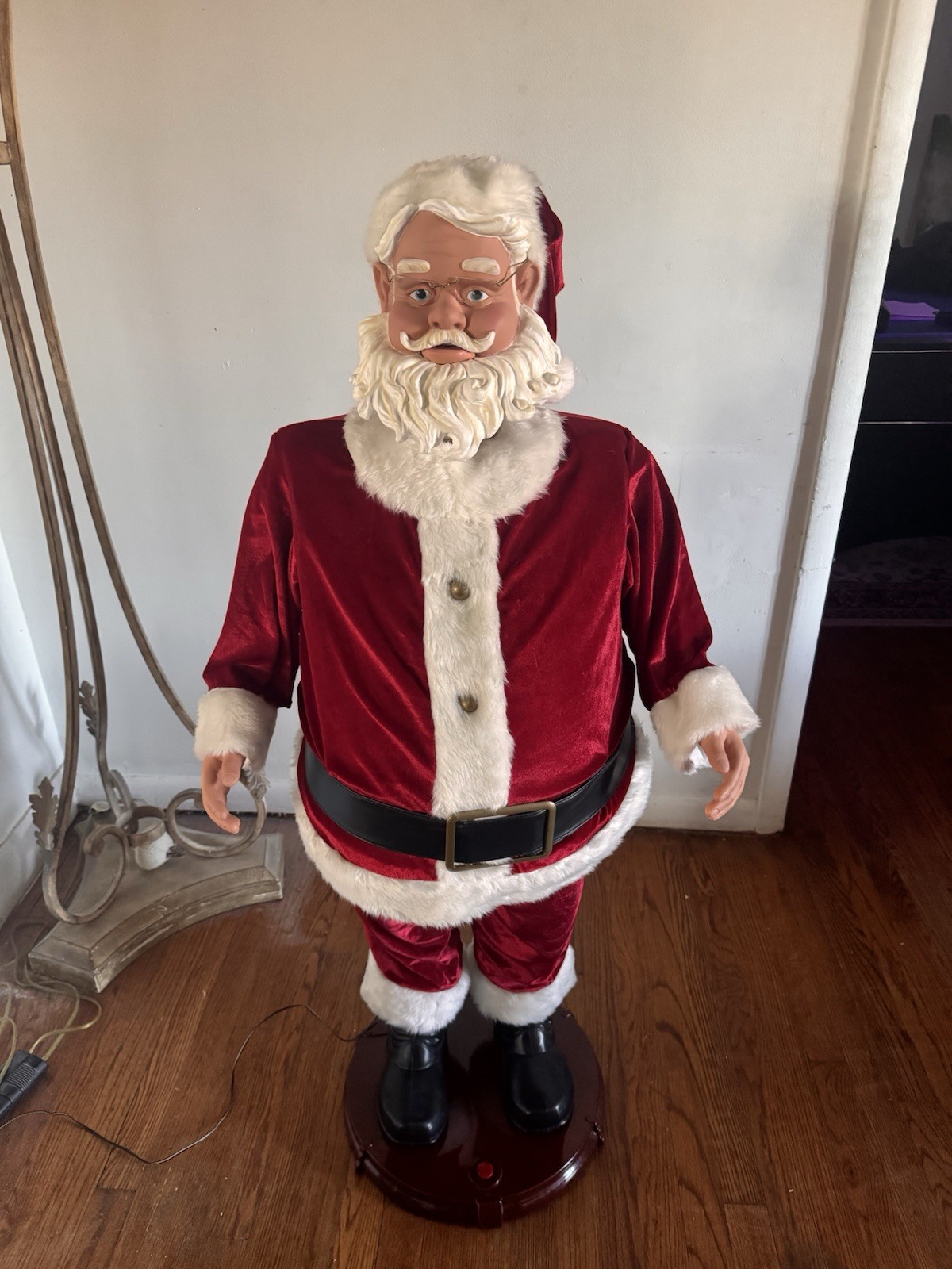 Gemmy 4FT Animated Singing Dancing Santa Claus Karaoke Mic Christmas Works