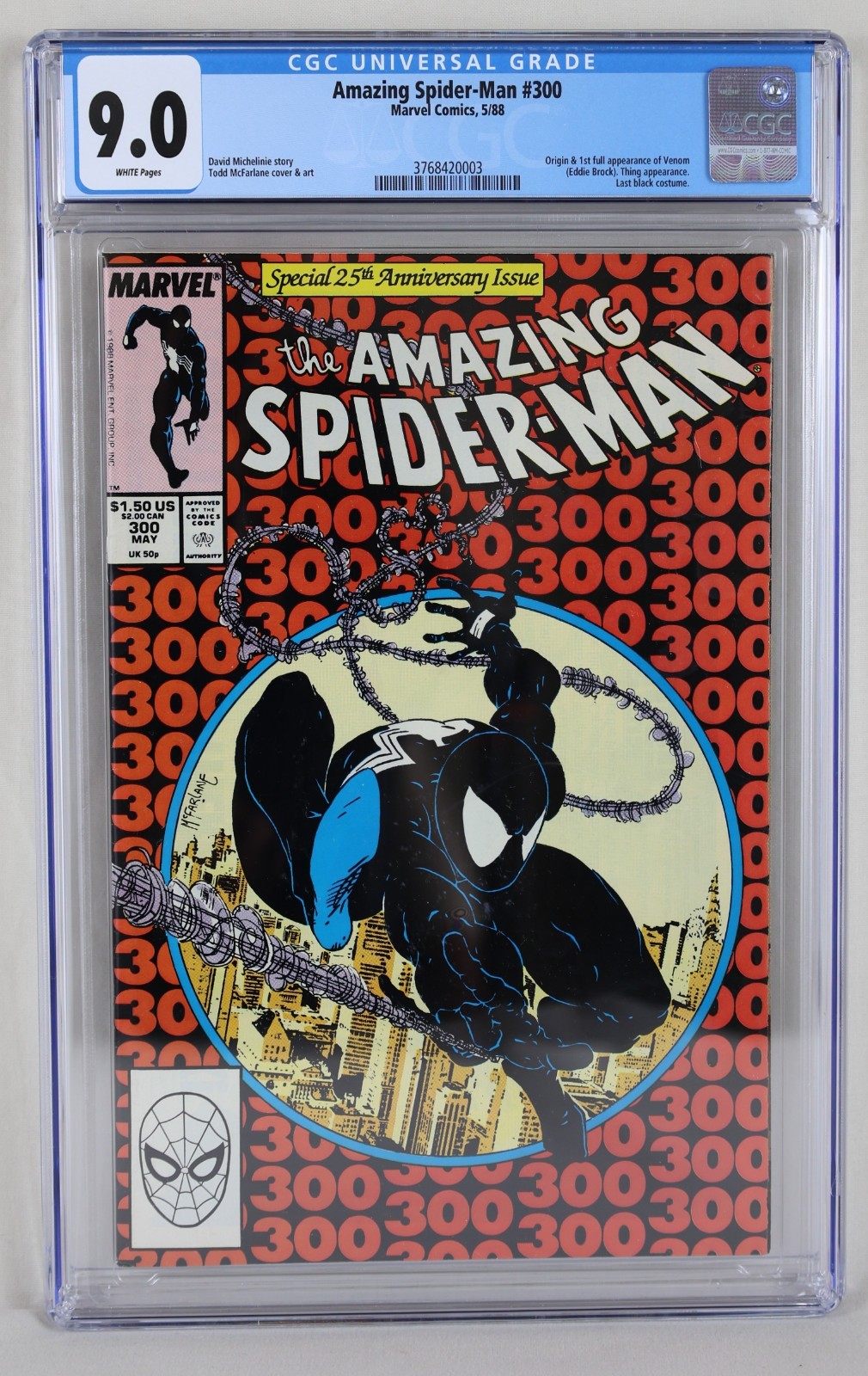 Amazing Spider-Man #300 CGC 9.0 VF/NM 1st Venom Todd McFarlane 1988 Amazing Spider-Man #300 CGC 9.0 VF/NM 1st Venom Todd McFarlane 1988