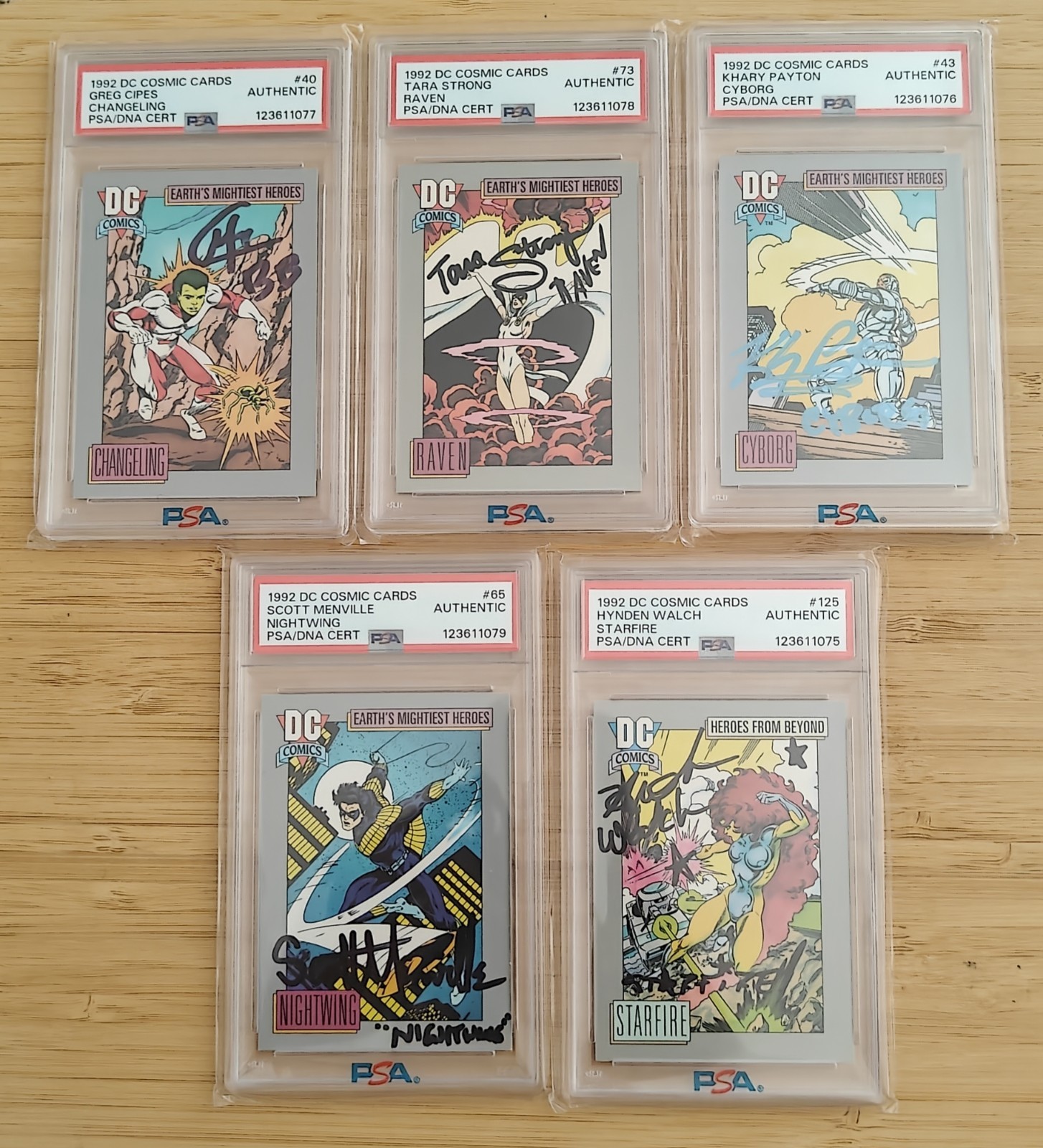 1992 DC COSMIC CARDS (Teen Titans Set) PSA Auto Authentic 1992 DC COSMIC CARDS (Teen Titans Set) PSA Auto Authentic
