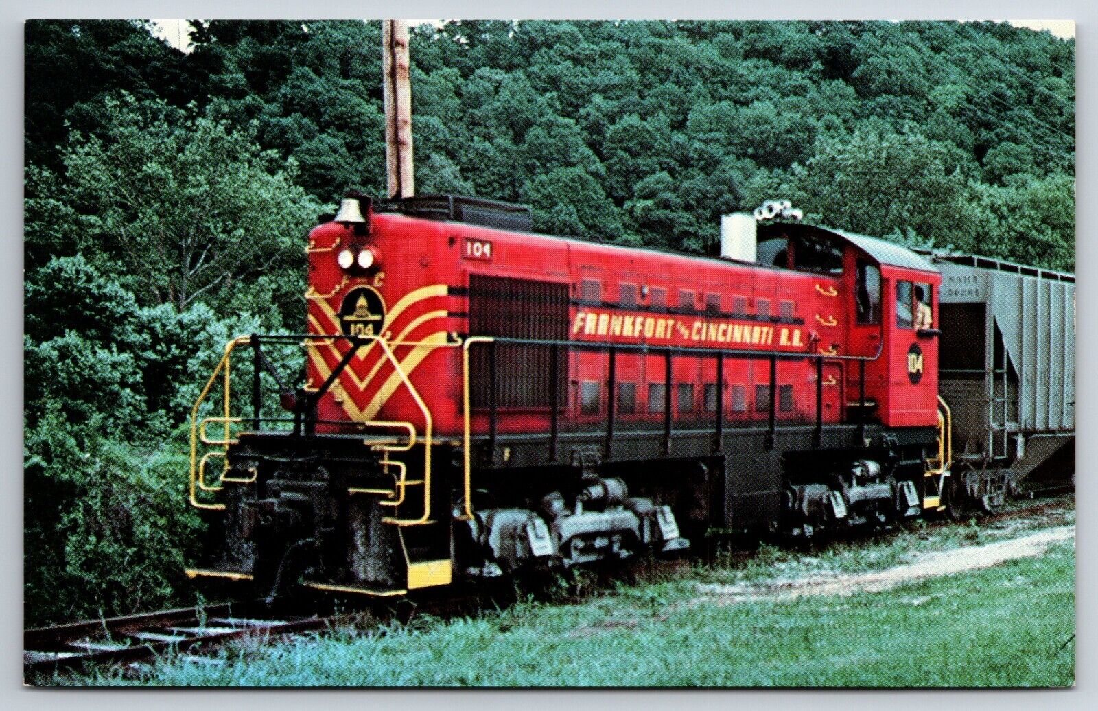 Frankfort & Cincinnati Railroad Company\'s Locomotive Number 104 Train Postcard