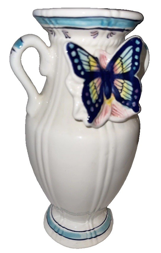Vintage CBK Ceramic Vase W/ 3D Butterfly