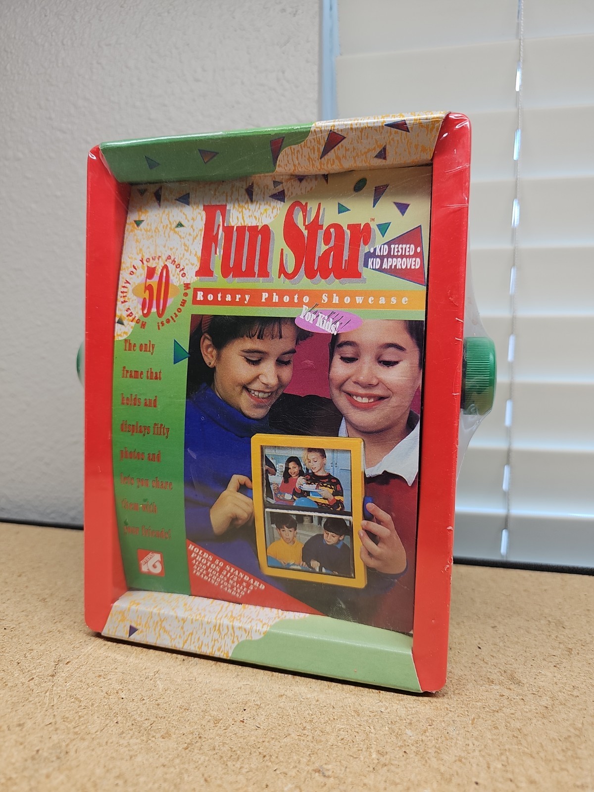 Vtg FUN STAR Rotary Photo Album Showcase Holds 50 Standard Photos Kids (A1)
