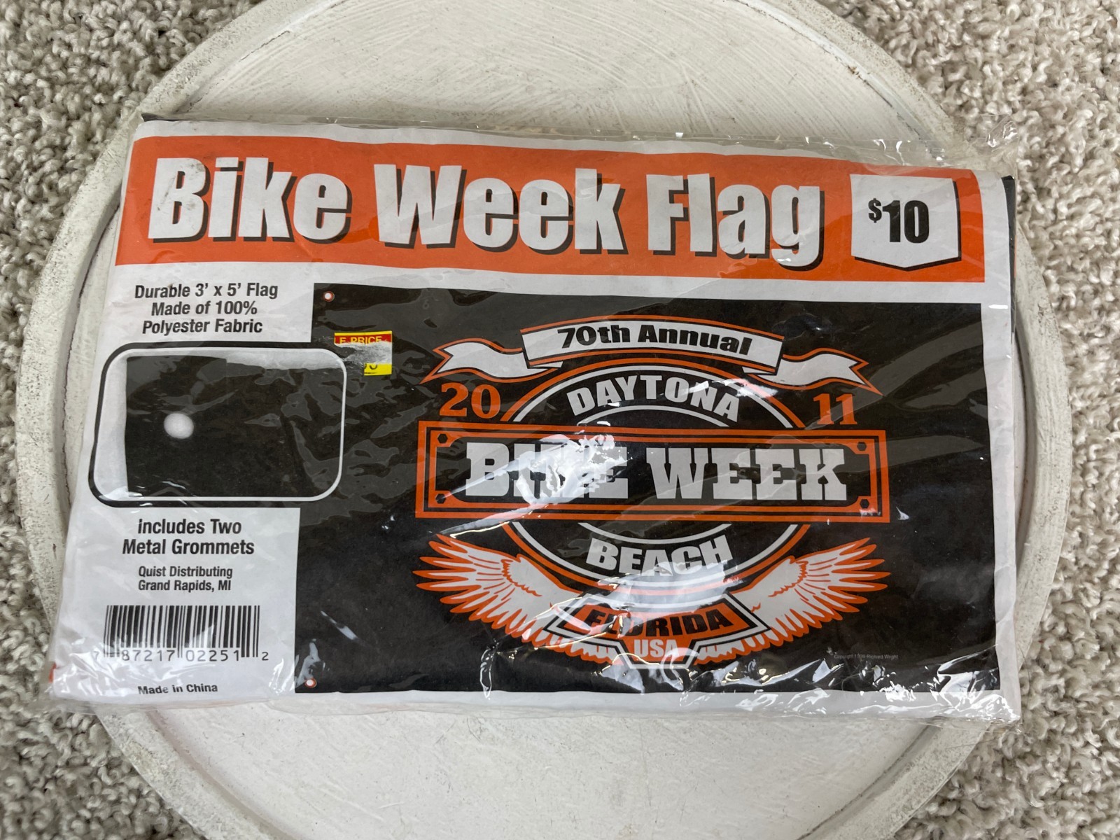 70th Annual 2011 Daytona Bike Week Flag 3\'x5\' with 2 Metal Grommet White