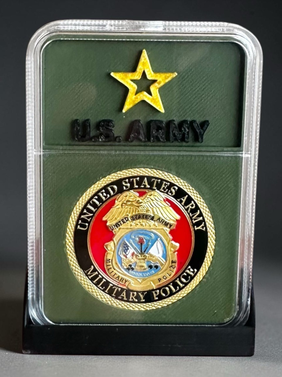 MP-Military Police Army Challenge Coin US Army in MACE Signature Display