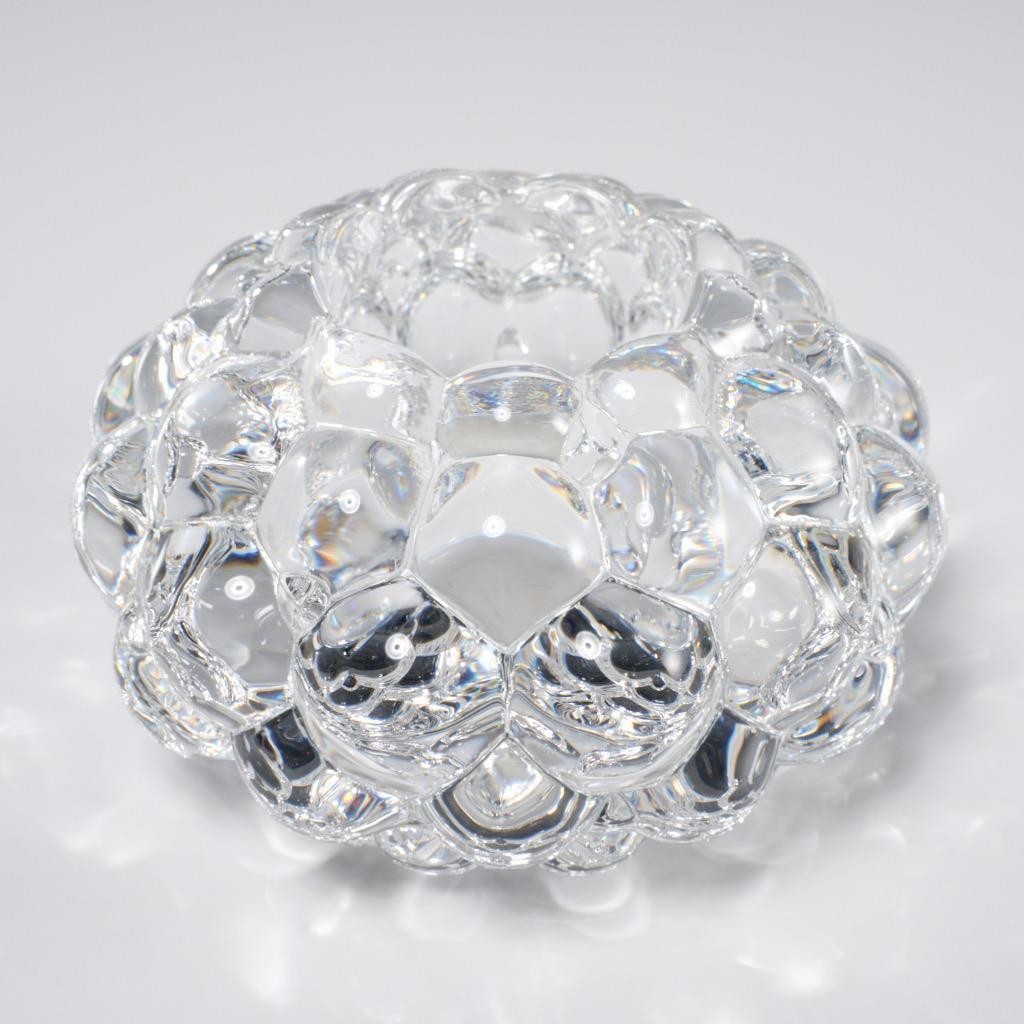 Anne Nilsson for Orrefors Crystal Raspberry Votive Tea Light Candle Holder NIB