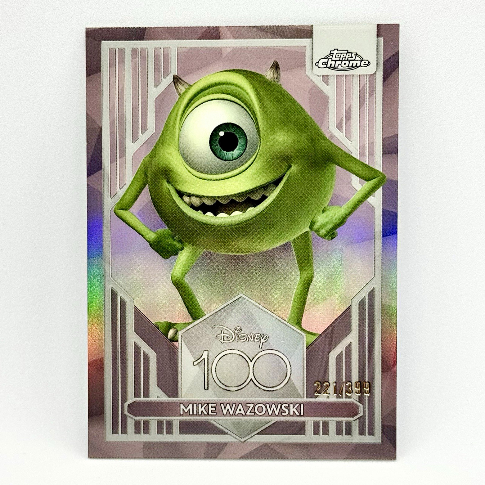 2023 Topps Disney100 Chrome Mike Wazowski #43 Pink Refractor /399