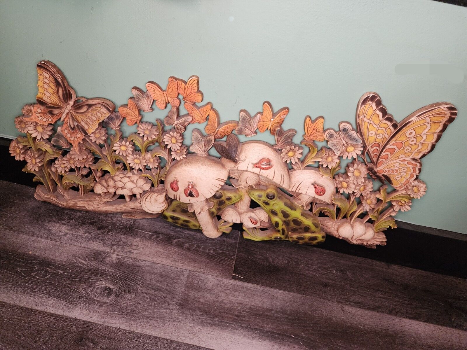 Vintage  Burwood Wall Decor Frogs Mushrooms Butterflies Cottagecore 1971