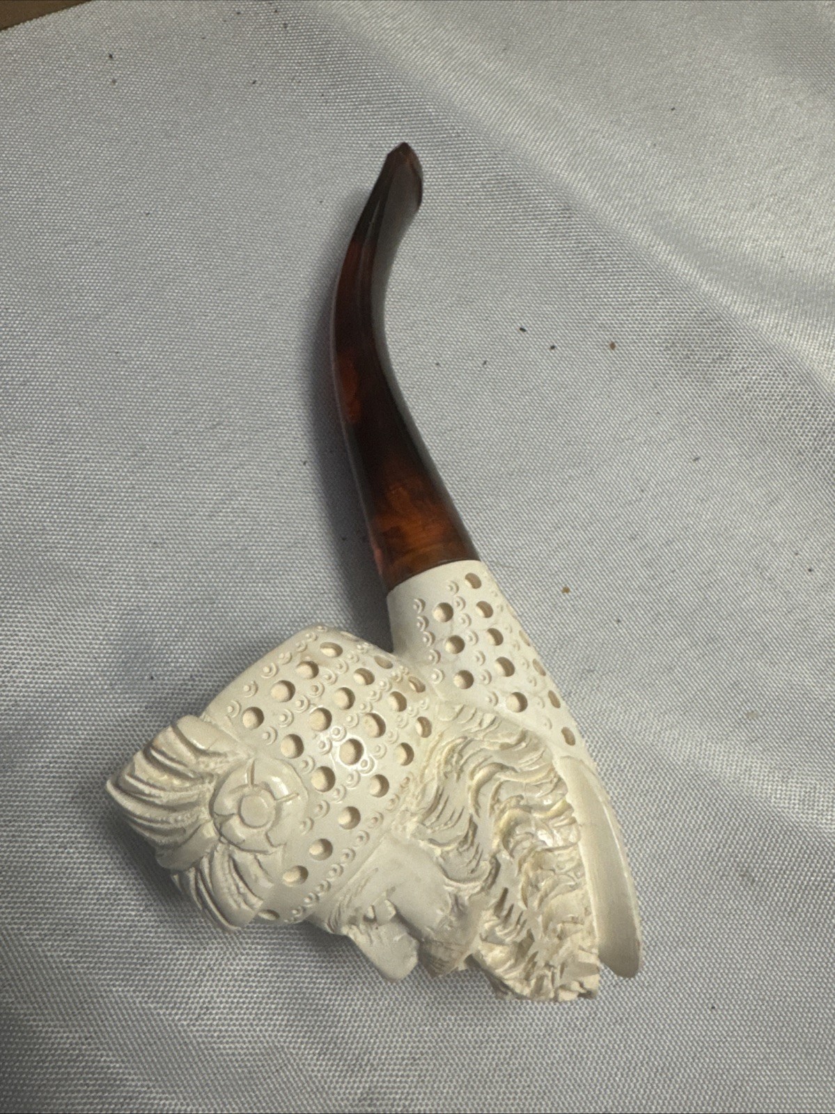 Vintage Hand Carved Meerschaum Unsmoked Pipe