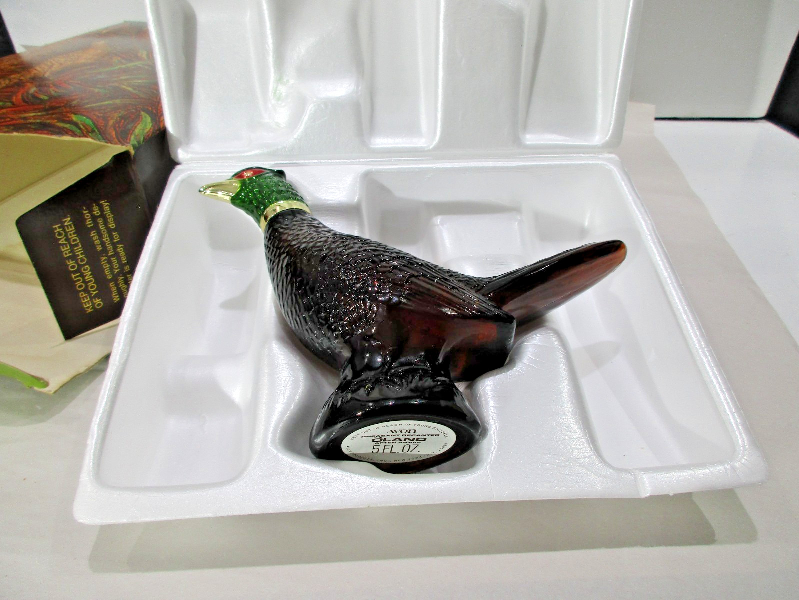 Avon Pheasant Decanter with Oland After Shave Decanter  FULL Box rough
