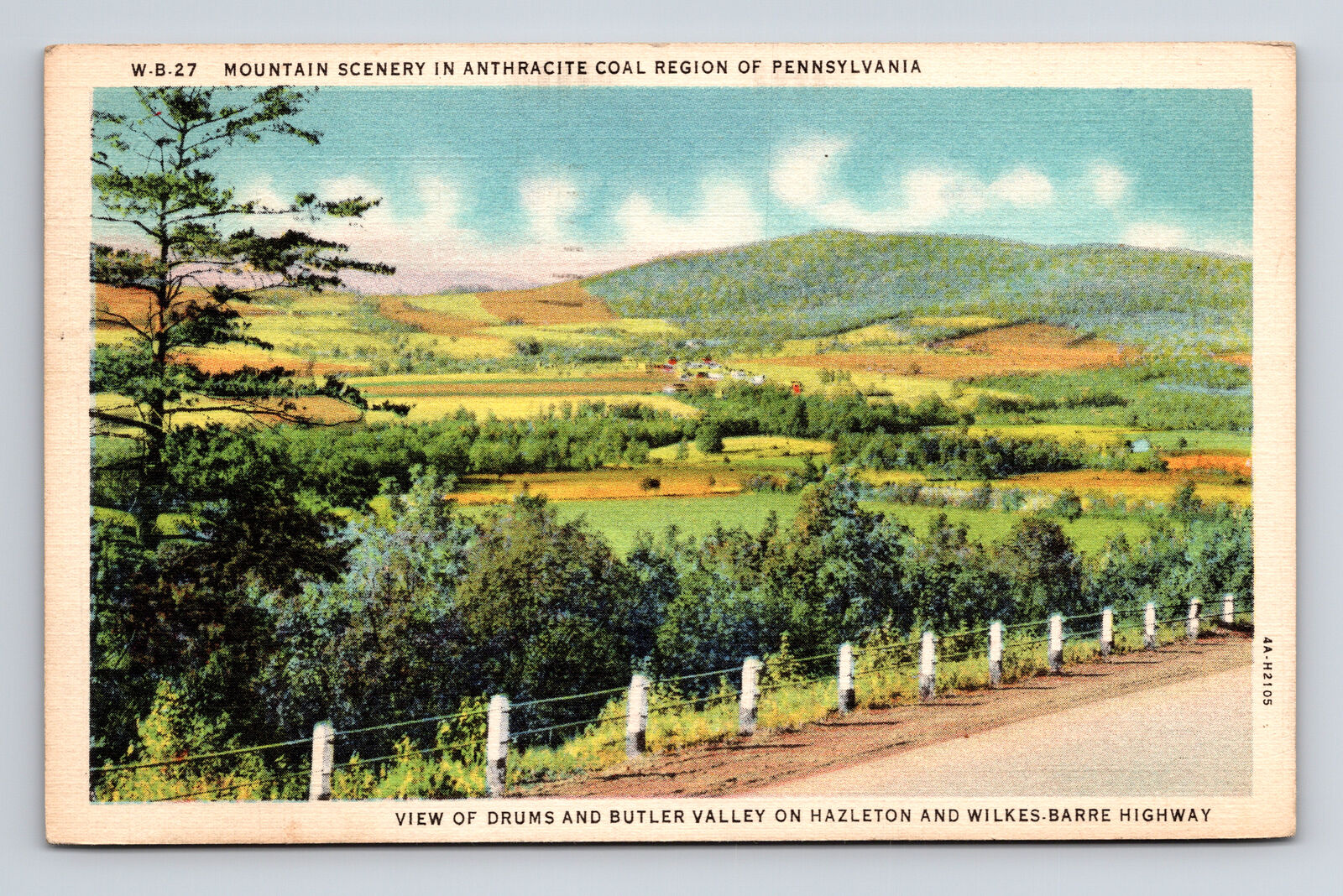 c1934 Postcard Butler Valley PA Pennsylvania Anthracite Coal Region Drums